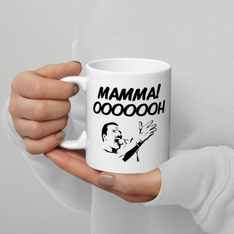 Porslinsmugg med texten "MAMMA! OOOOOH!"