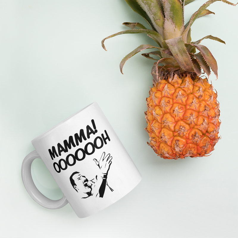 Porslinsmugg med texten "MAMMA! OOOOOH!"